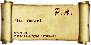 Plel Amand névjegykártya